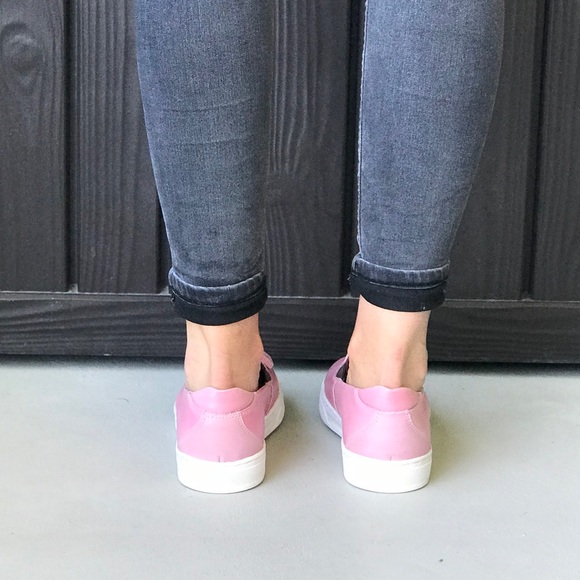 Blush Pink Tassel Detail Slip On Loafer Sneakers - Picture 7 of 8